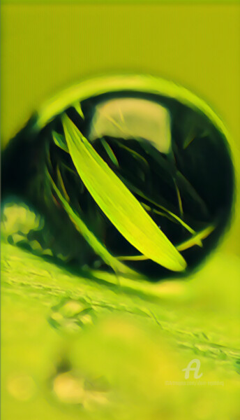 Digital Arts titled "Abstrait vert" by Alain Erpelding, Original Artwork, Digital Painting