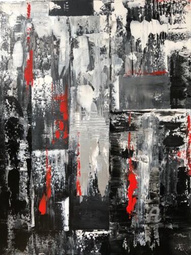 Peinture intitulée "Le rouge rejoint le…" par Alain Erpelding, Œuvre d'art originale, Acrylique