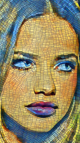 Arts numériques intitulée "Miss Mosaique" par Alain Erpelding, Œuvre d'art originale, Peinture numérique