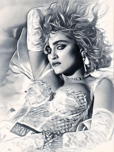 Arte digitale intitolato "Madonna, Queen of P…" da Alain Erpelding, Opera d'arte originale, Pittura digitale