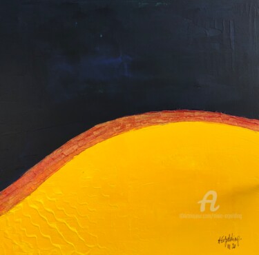 绘画 标题为“Abstrait bleu jaune” 由Alain Erpelding, 原创艺术品, 丙烯