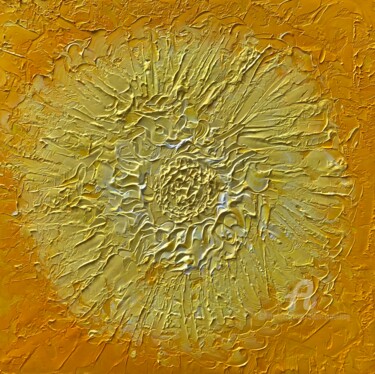 Painting titled "Marigold" by Alain Erpelding, Original Artwork, Acrylic Mounted on Wood Stretcher frame