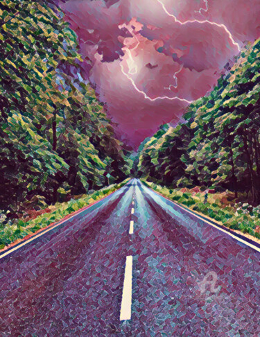 Digital Arts titled ",Road to Nowhere‘" by Alain Erpelding, Original Artwork, Digital Painting