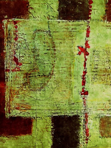 Malerei mit dem Titel "Le livre vert" von Alain Erpelding, Original-Kunstwerk, Acryl
