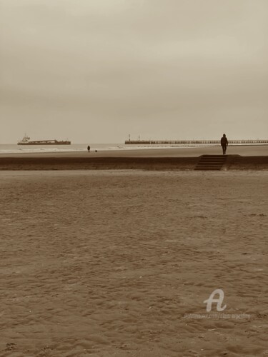 Fotografia zatytułowany „La plage de Nieuwpo…” autorstwa Alain Erpelding, Oryginalna praca, Fotografia cyfrowa