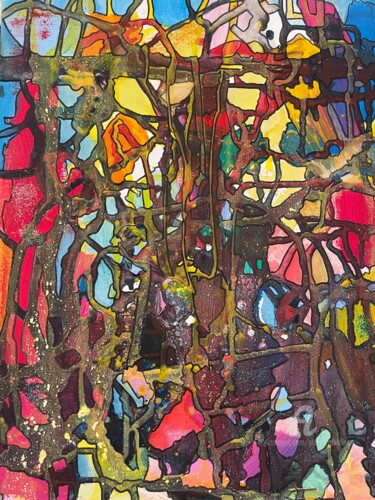 Pintura titulada "Couleurs bougeantes" por Alain Erpelding, Obra de arte original, Acrílico Montado en Bastidor de camilla d…