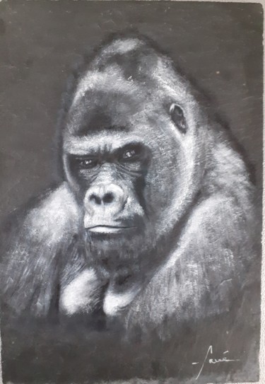 Peinture intitulée "Gare au gorille" par Alain Favé, Œuvre d'art originale, Acrylique