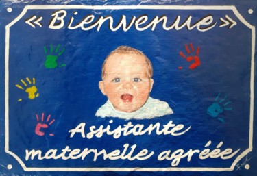 Peinture intitulée "Plaque personnalisée" par Alain Favé, Œuvre d'art originale, Acrylique