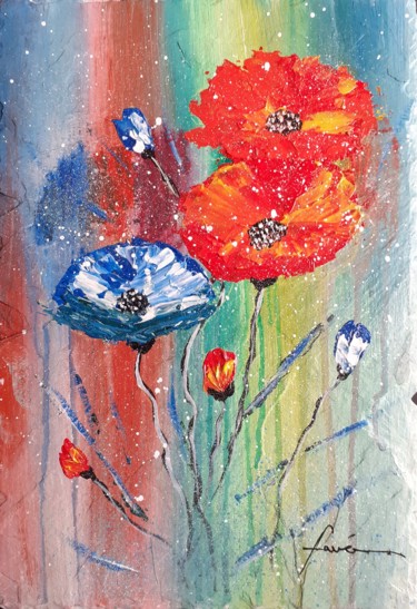 Peinture intitulée "Fleurs" par Alain Favé, Œuvre d'art originale, Acrylique