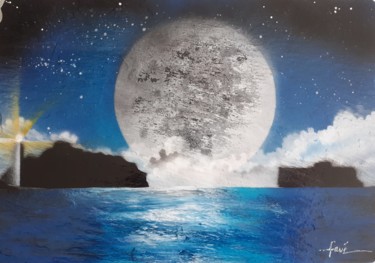 Pintura titulada "Baie de Morlaix Ble…" por Alain Favé, Obra de arte original, Pintura al aerosol