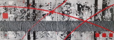 Pittura intitolato "Rouge abstrait" da Alain Favé, Opera d'arte originale, Acrilico Montato su Telaio per barella in legno