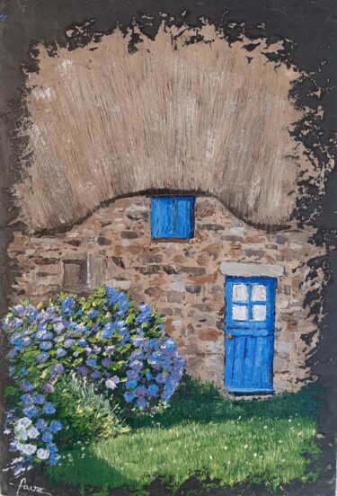 Peinture intitulée "Maison bretonne au…" par Alain Favé, Œuvre d'art originale, Huile