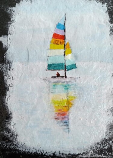 Painting titled "Voiles multicolores" by Alain Favé, Original Artwork, Acrylic
