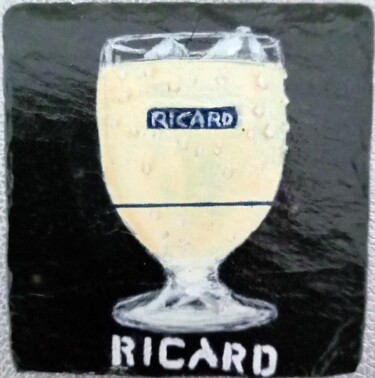 Pintura titulada "Sous-verre "Ricard"" por Alain Favé, Obra de arte original, Acrílico