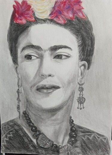 제목이 "Portrait de Frida K…"인 미술작품 Alain Favé로, 원작, 숯