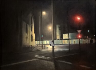 Painting titled "BDX-carrefour.jpg" by Alain Fortier, Original Artwork, Pastel