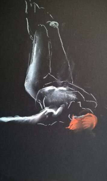 Картина под названием "Nu 1" - Alain Fortier, Подлинное произведение искусства, Пастель