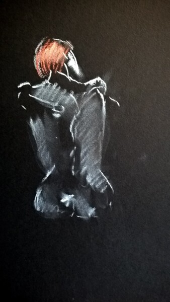 Картина под названием "Nu 4" - Alain Fortier, Подлинное произведение искусства, Пастель