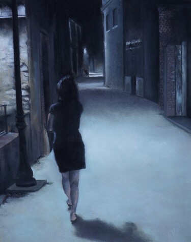 Peinture intitulée "Seule" par Alain Fortier, Œuvre d'art originale, Pastel