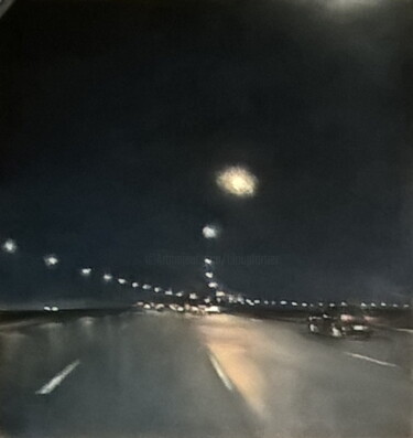 Drawing titled "Road NL" by Alain Fortier, Original Artwork, Pastel