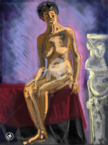 Digital Arts titled "Sylviane 2" by Alain Galet, Original Artwork, Digital Painting
