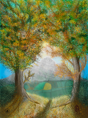 Digital Arts titled "The Path" by Alain Galet, Original Artwork, Digital Painting