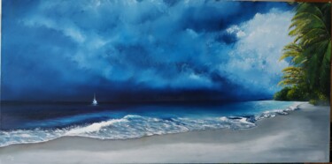 Malerei mit dem Titel "Ciel d'orage" von Alain Garcia, Original-Kunstwerk, Öl