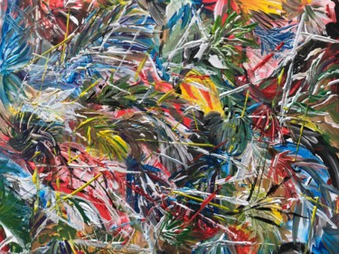Malerei mit dem Titel "Artifice de couleurs" von Germain Alain, Original-Kunstwerk, Acryl