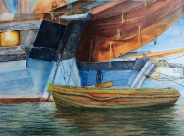 Peinture intitulée "Poupes de vieux gré…" par Alain Gervais, Œuvre d'art originale, Aquarelle