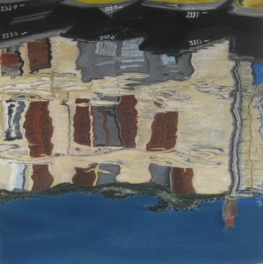 Painting titled "Quai d'embarquement…" by Alain Gervais, Original Artwork, Pastel