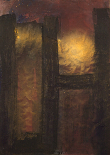 Peinture intitulée "L'or des temples Ph…" par Alain Husson-Dumoutier, Œuvre d'art originale, Huile