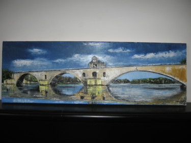 Peinture intitulée "le pont Saint Bénez…" par Marius, Œuvre d'art originale, Huile