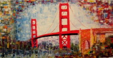 绘画 标题为“Golden gate bridge” 由Marius, 原创艺术品, 油