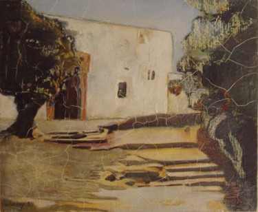 Painting titled "Le jardin du prophè…" by Alain Lamy, Original Artwork, Oil