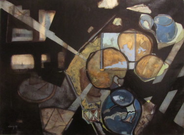 Peinture intitulée "Nocturne" par Alain Lamy, Œuvre d'art originale, Huile Monté sur Châssis en bois