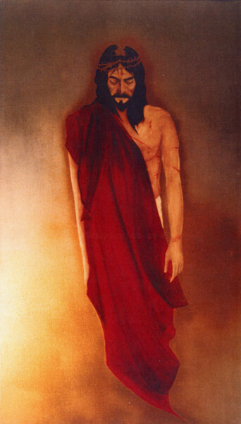 Painting titled ""ECCE HOMO"" by Alain Lamy, Original Artwork, Oil