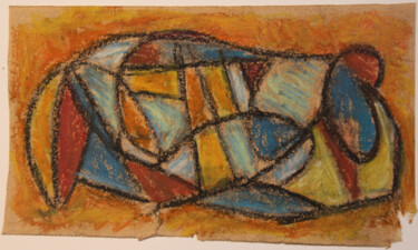 Drawing titled "Série "Vitraux" N°2" by Alain Lamy, Original Artwork, Pastel