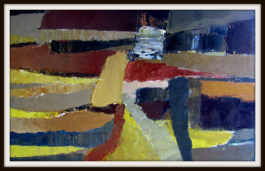 Painting titled "Composition abstrai…" by Alain Lamy, Original Artwork, Oil