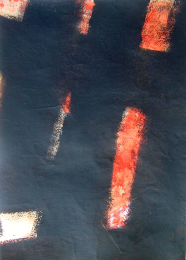 Estampas & grabados titulada "AURORE ROUGE 1" por Alain Lamy, Obra de arte original, Monotipia