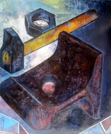 Pintura intitulada "KALI YUGA (l'âge de…" por Alain Lamy, Obras de arte originais, Óleo