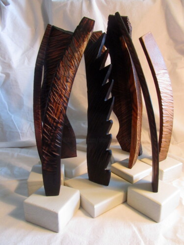 Sculpture titled "CONCILIABULE" by Alain Lamy, Original Artwork, Wood