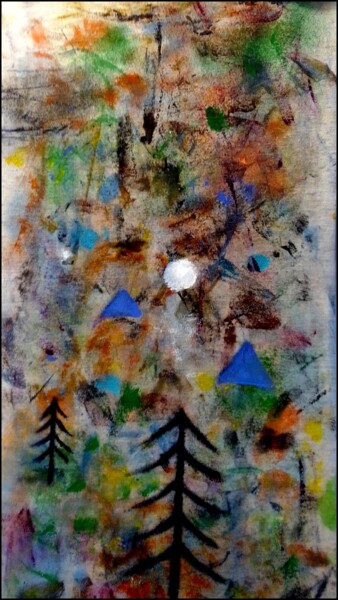 Malerei mit dem Titel "Lune de mars" von Alain Lamy, Original-Kunstwerk, Acryl