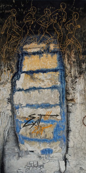 Painting titled "Exit" by Alain Le Junter, Original Artwork