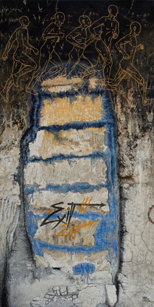 Peinture intitulée "Exit" par Alain Le Junter, Œuvre d'art originale