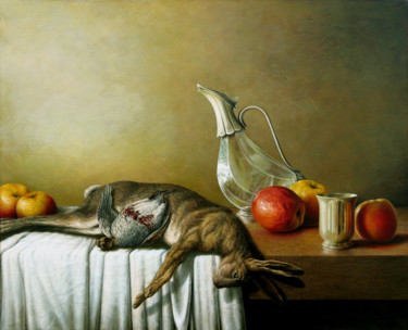 Peinture intitulée "Nature-morte au lie…" par Alain Le Junter, Œuvre d'art originale