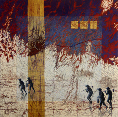 La mousson Peinture intitulée "La mousson" par Alain Le Junter, Œuvre d'art originale