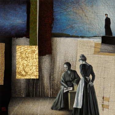 La Lettre Peinture intitulée "La Lettre" par Alain Le Junter, Œuvre d'art originale, Pigments
