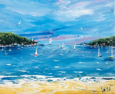 Peinture intitulée "Villefranche sur mer" par Alain Lélé, Œuvre d'art originale, Acrylique