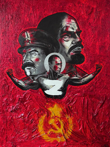 Malerei mit dem Titel "Crimes" von Alain Liberty, Original-Kunstwerk, Acryl Auf Keilrahmen aus Holz montiert