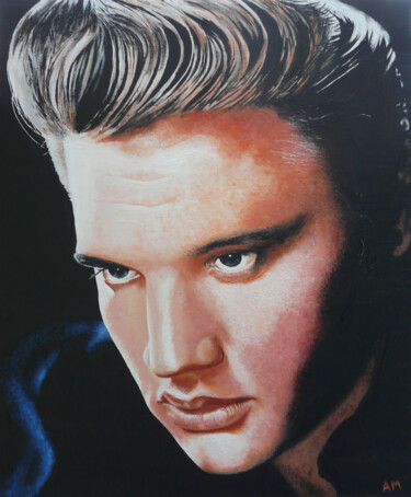 Painting titled "Elvis" by Alain Maillot, Original Artwork, Oil